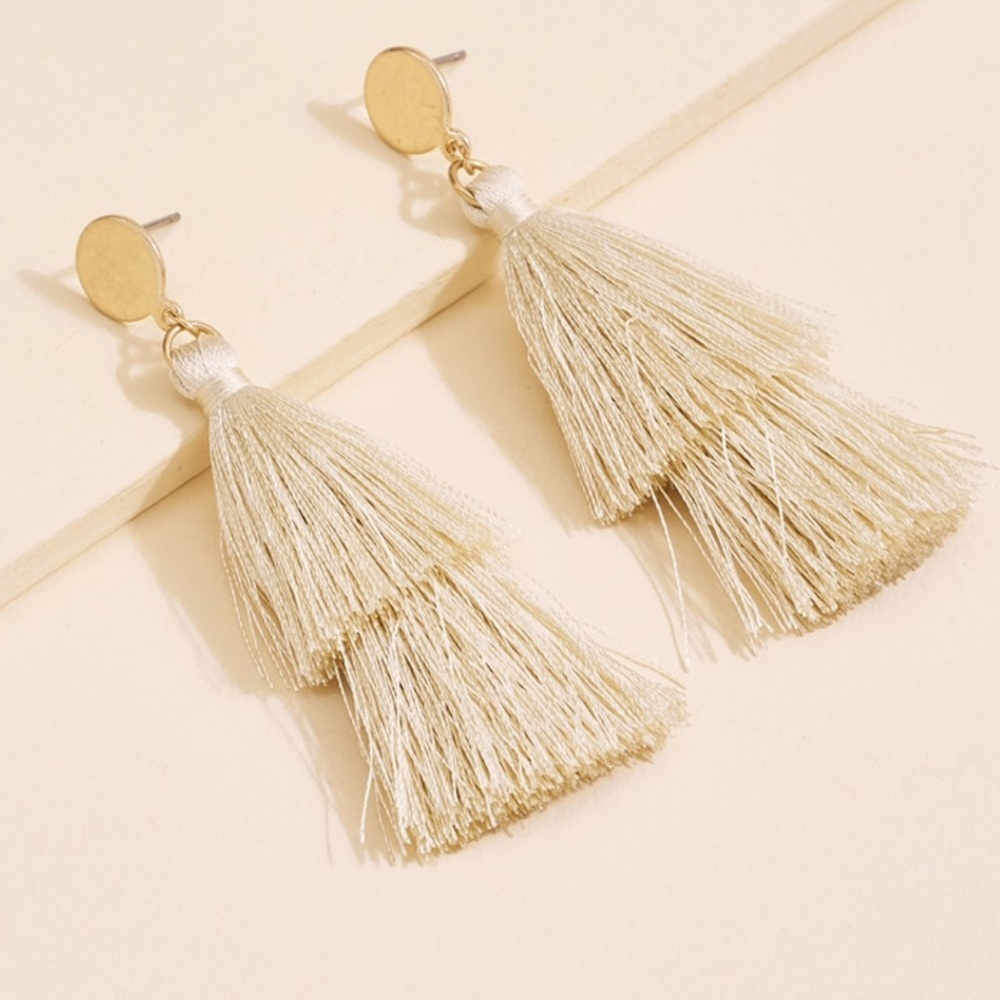 Elegant Gold Tassel Earrings